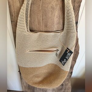 THE SAK HANDBAG Original Gen Hobo beige Color Bag Crocheted Shoulder Purse NWT